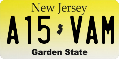 NJ license plate A15VAM