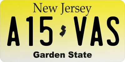 NJ license plate A15VAS