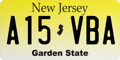 NJ license plate A15VBA