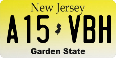 NJ license plate A15VBH