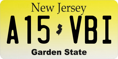 NJ license plate A15VBI