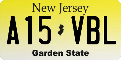 NJ license plate A15VBL