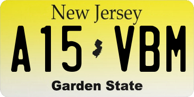 NJ license plate A15VBM