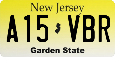 NJ license plate A15VBR