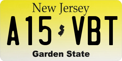 NJ license plate A15VBT