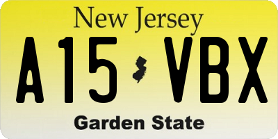 NJ license plate A15VBX