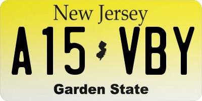 NJ license plate A15VBY