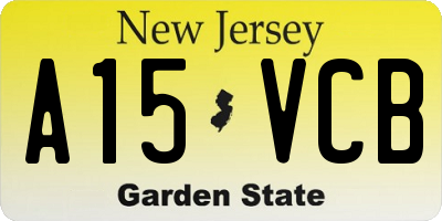 NJ license plate A15VCB