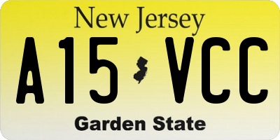 NJ license plate A15VCC