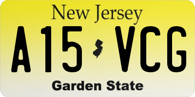 NJ license plate A15VCG