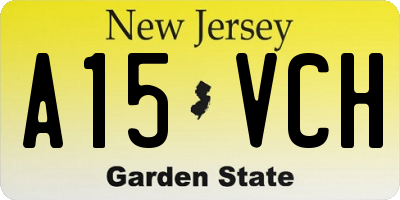 NJ license plate A15VCH