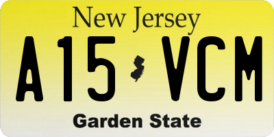 NJ license plate A15VCM