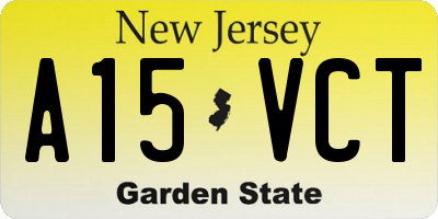 NJ license plate A15VCT