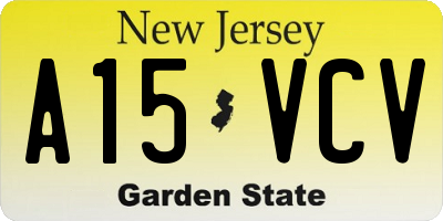 NJ license plate A15VCV