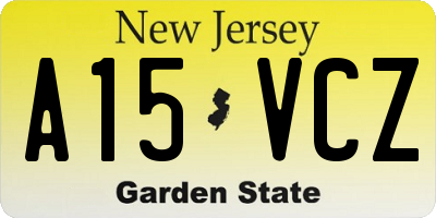 NJ license plate A15VCZ