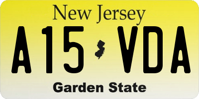 NJ license plate A15VDA