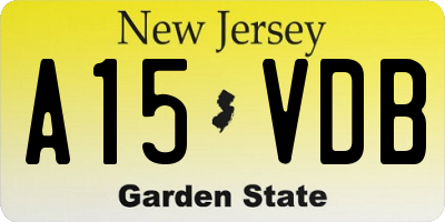 NJ license plate A15VDB