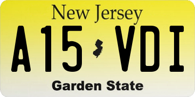 NJ license plate A15VDI