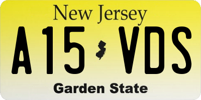 NJ license plate A15VDS