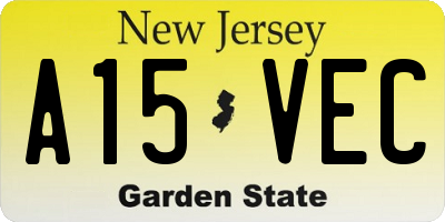 NJ license plate A15VEC