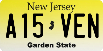NJ license plate A15VEN