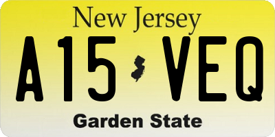 NJ license plate A15VEQ