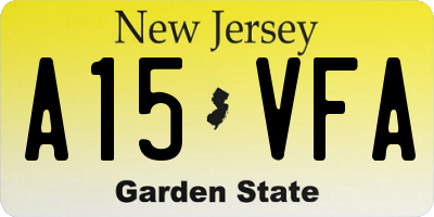 NJ license plate A15VFA