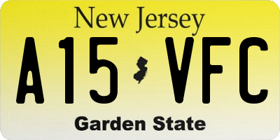 NJ license plate A15VFC