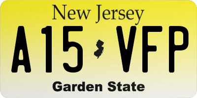 NJ license plate A15VFP