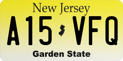 NJ license plate A15VFQ