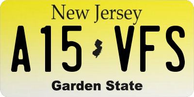 NJ license plate A15VFS