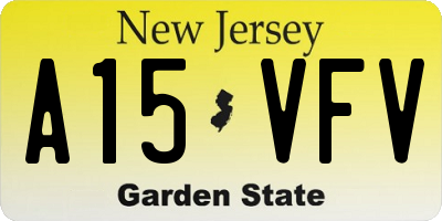 NJ license plate A15VFV