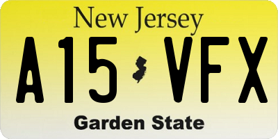 NJ license plate A15VFX