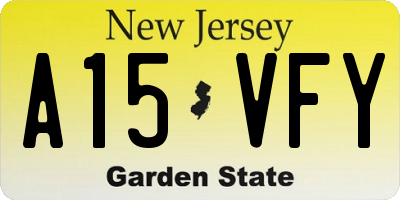 NJ license plate A15VFY
