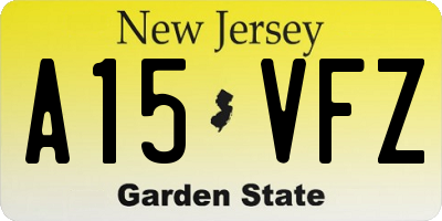 NJ license plate A15VFZ