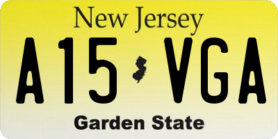 NJ license plate A15VGA