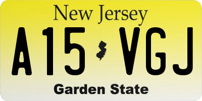 NJ license plate A15VGJ