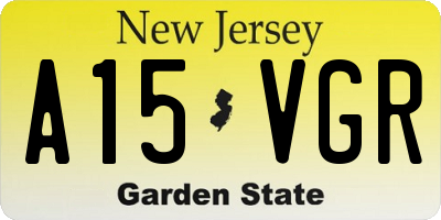 NJ license plate A15VGR