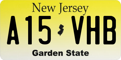NJ license plate A15VHB