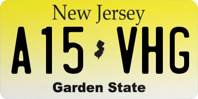 NJ license plate A15VHG
