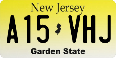 NJ license plate A15VHJ