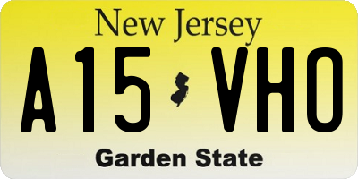NJ license plate A15VHO