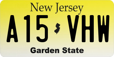 NJ license plate A15VHW