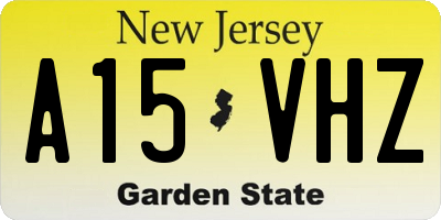 NJ license plate A15VHZ