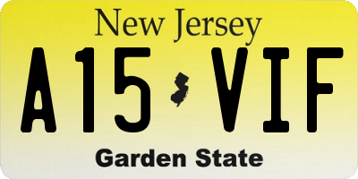 NJ license plate A15VIF