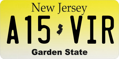 NJ license plate A15VIR