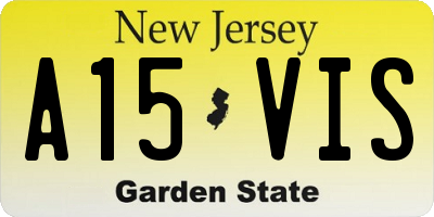 NJ license plate A15VIS