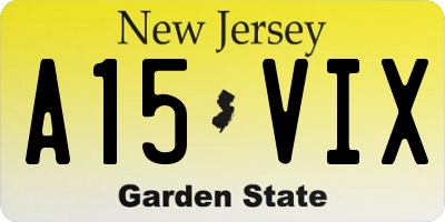 NJ license plate A15VIX