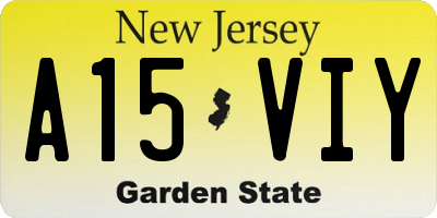 NJ license plate A15VIY