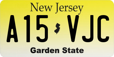 NJ license plate A15VJC